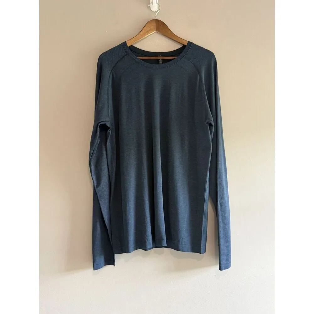 Lululemon Metal Vent Tech Long Sleeve T-Shirt Men XL Stretch Lightweight Blue